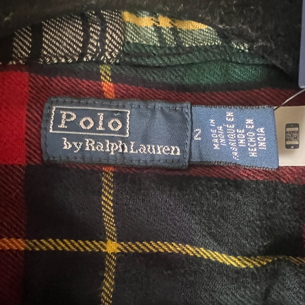 Women's patchPlaid Button Down Shirt - Red, Green, Black - Picture 10 of 14